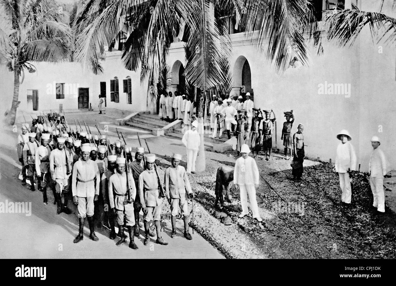Askari Soldaten der Schutztruppe in Deutsch-Ostafrika Stockfoto
