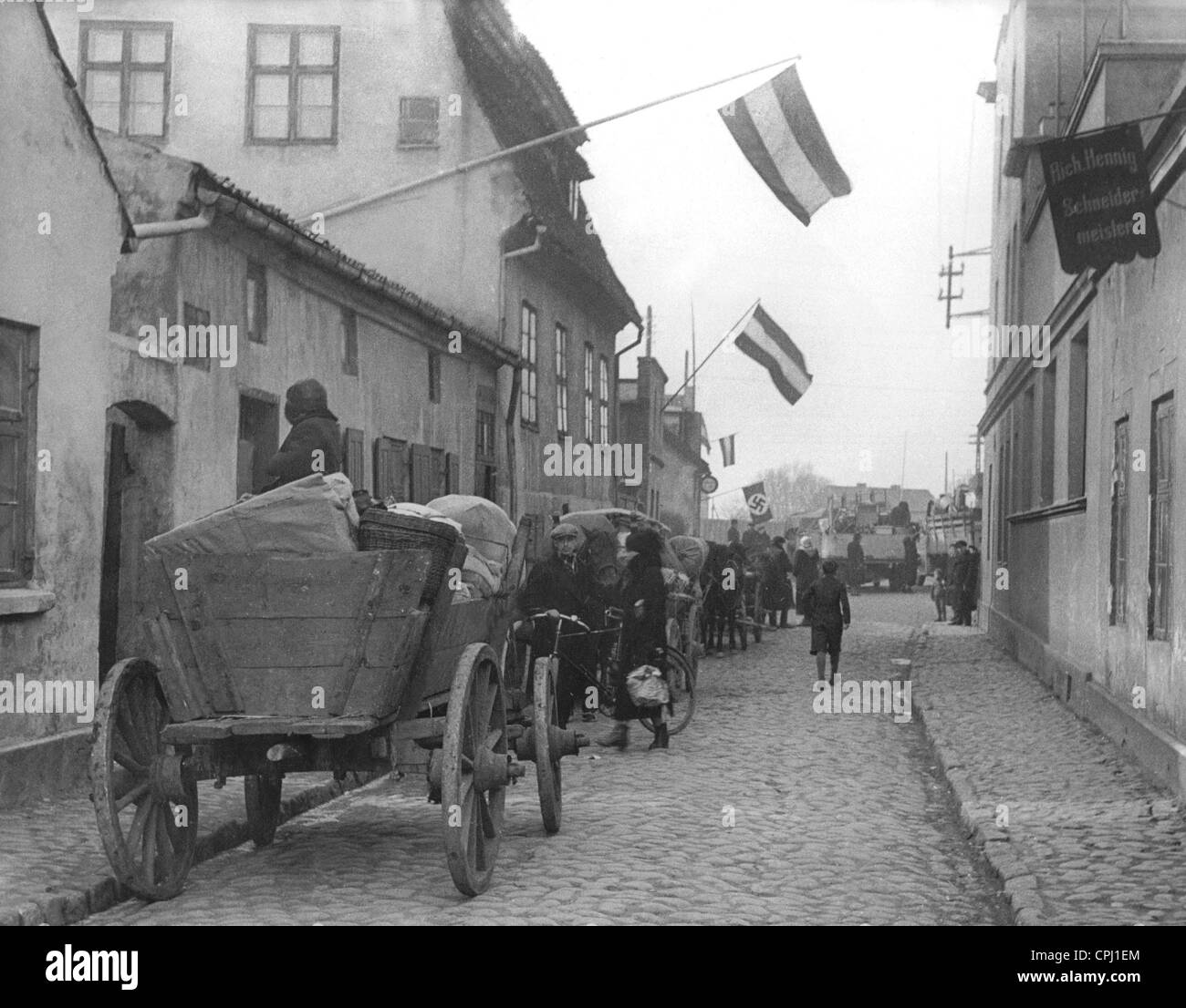 Juden verlassen Memel, 1939 Stockfoto