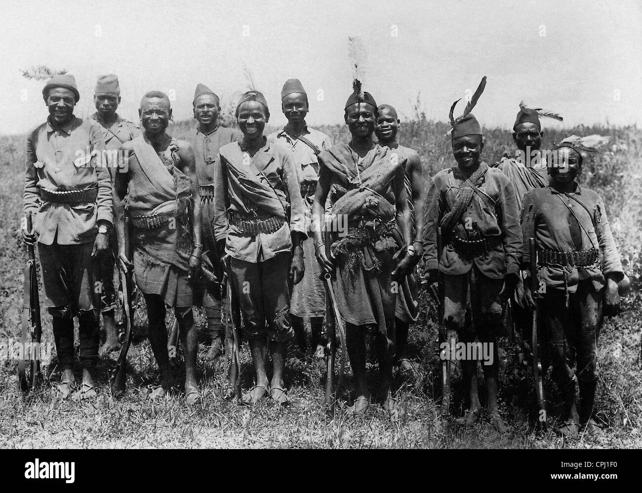 Lokale zusätzliche Soldaten in Deutsch-Ostafrika Stockfoto