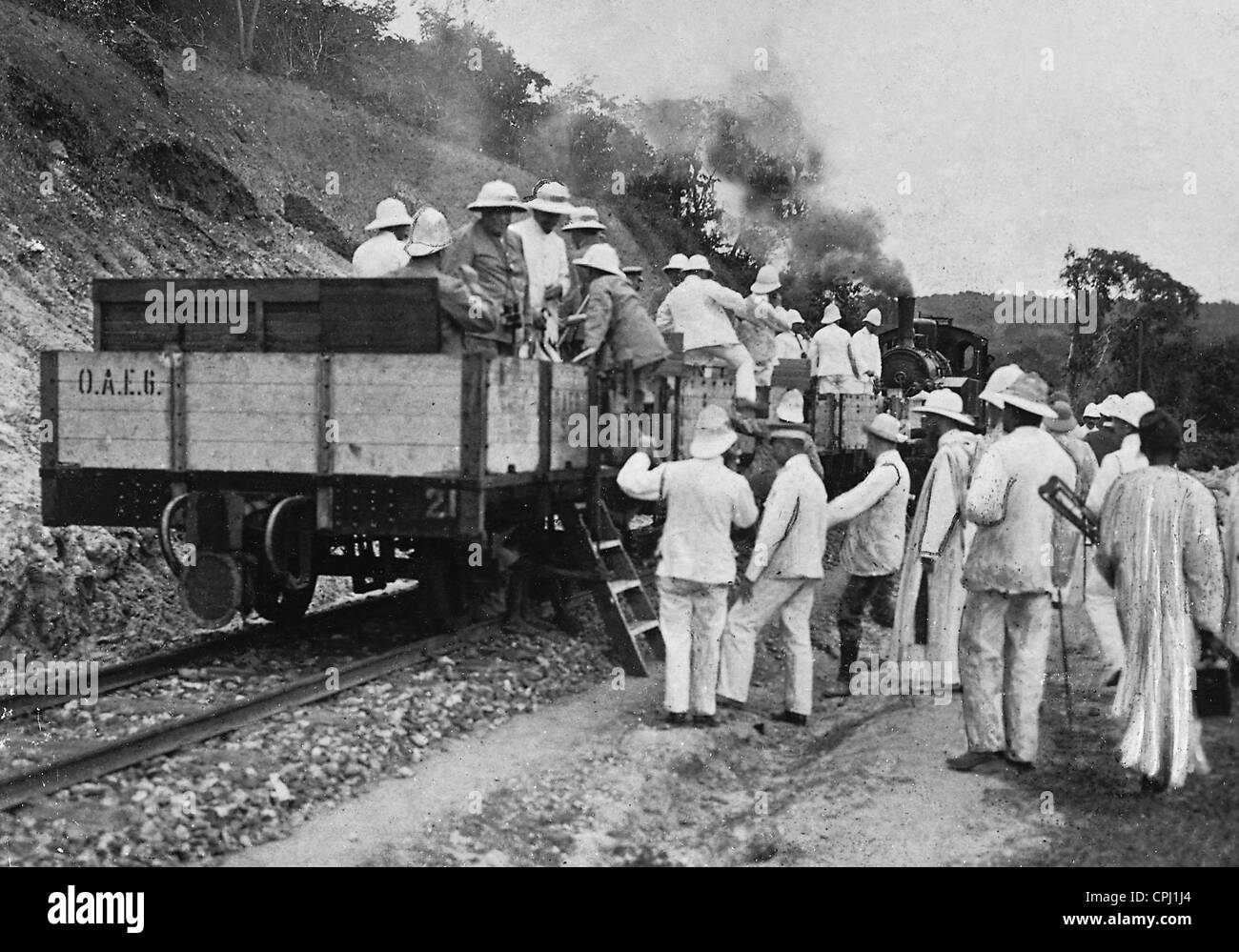 Mitglied des Parlaments während eines Besuchs in Deutsch-Ostafrika, 1906 Stockfoto