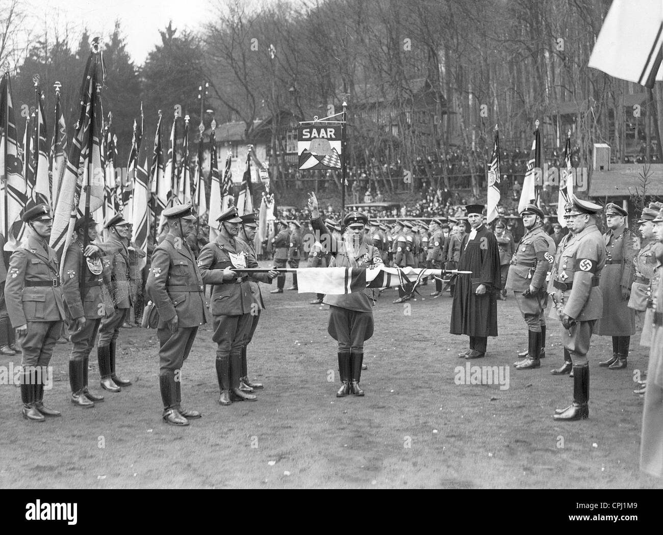 Service von der Stahlhelm mit Fahneneid auf Adolf Hitler, 1935 Stockfoto