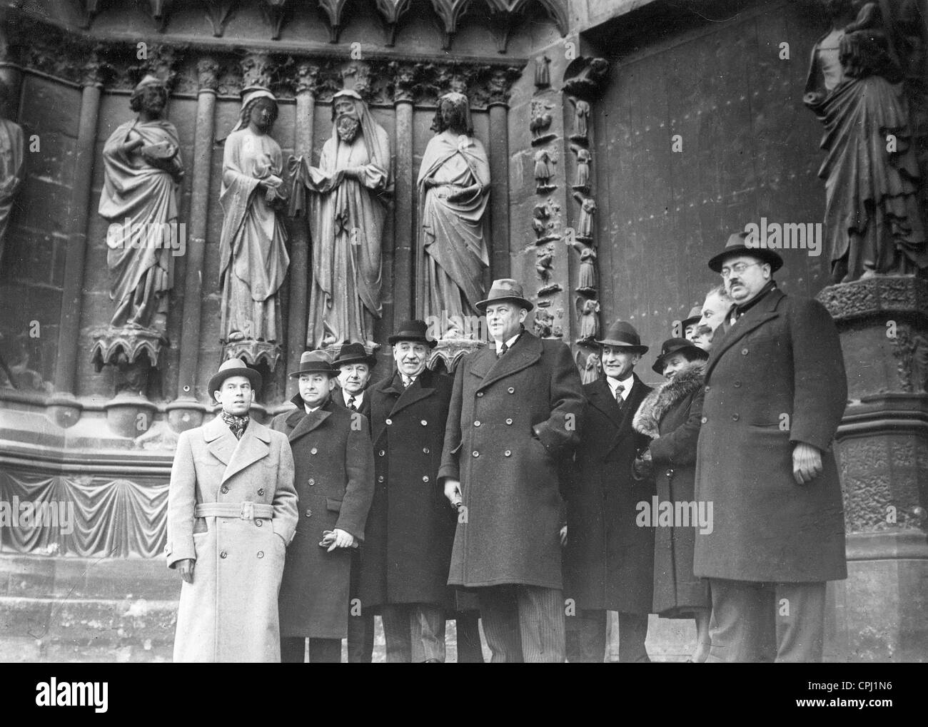 Deutschen Winzer an der deutsch-französischen Austausch von Erfahrungen in Reims, 1938 Stockfoto