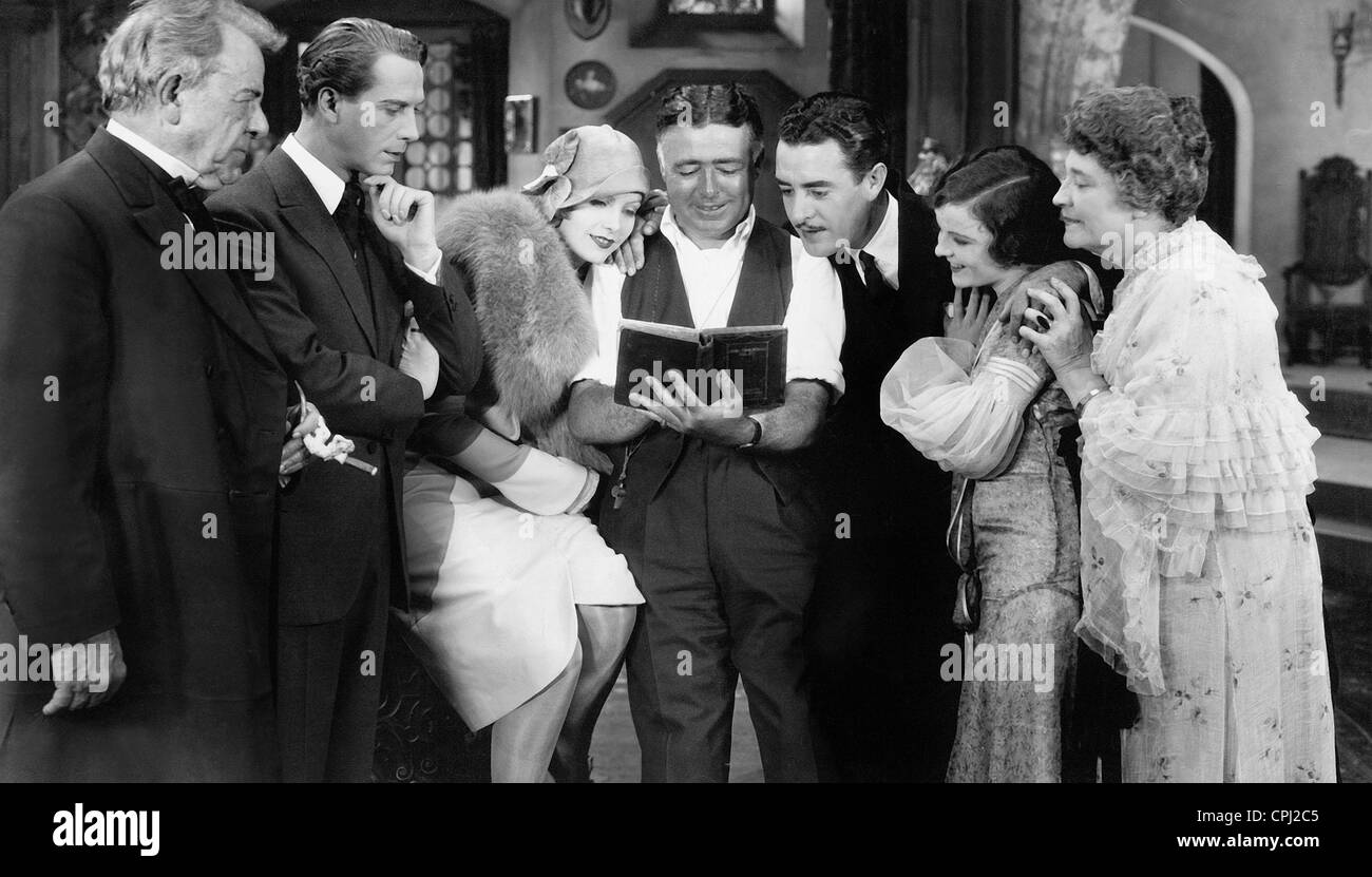Lars Hanson, Greta Garbo, Clarence Brown und John Gilbert Stockfoto