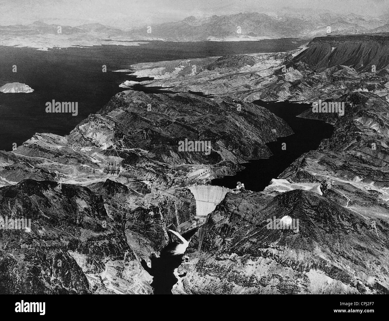 Hoover-Staudamm und den Black Canyon, 1938 Stockfoto