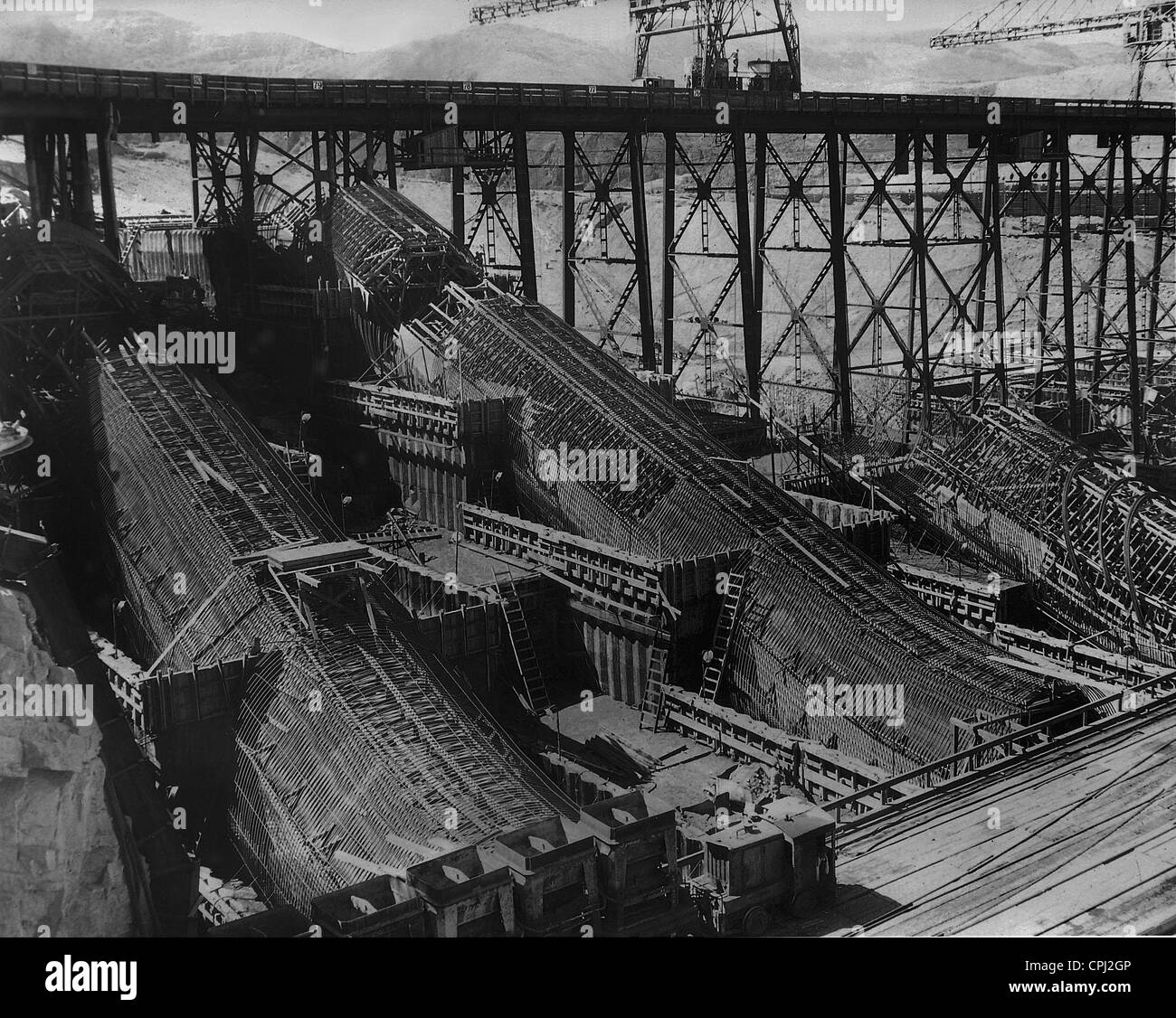 Baustelle des Grand Coulee Dam, 1937 Stockfoto