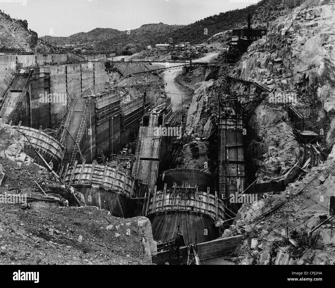 Bau auf dem Bartlett-Damm, 1938 Stockfoto