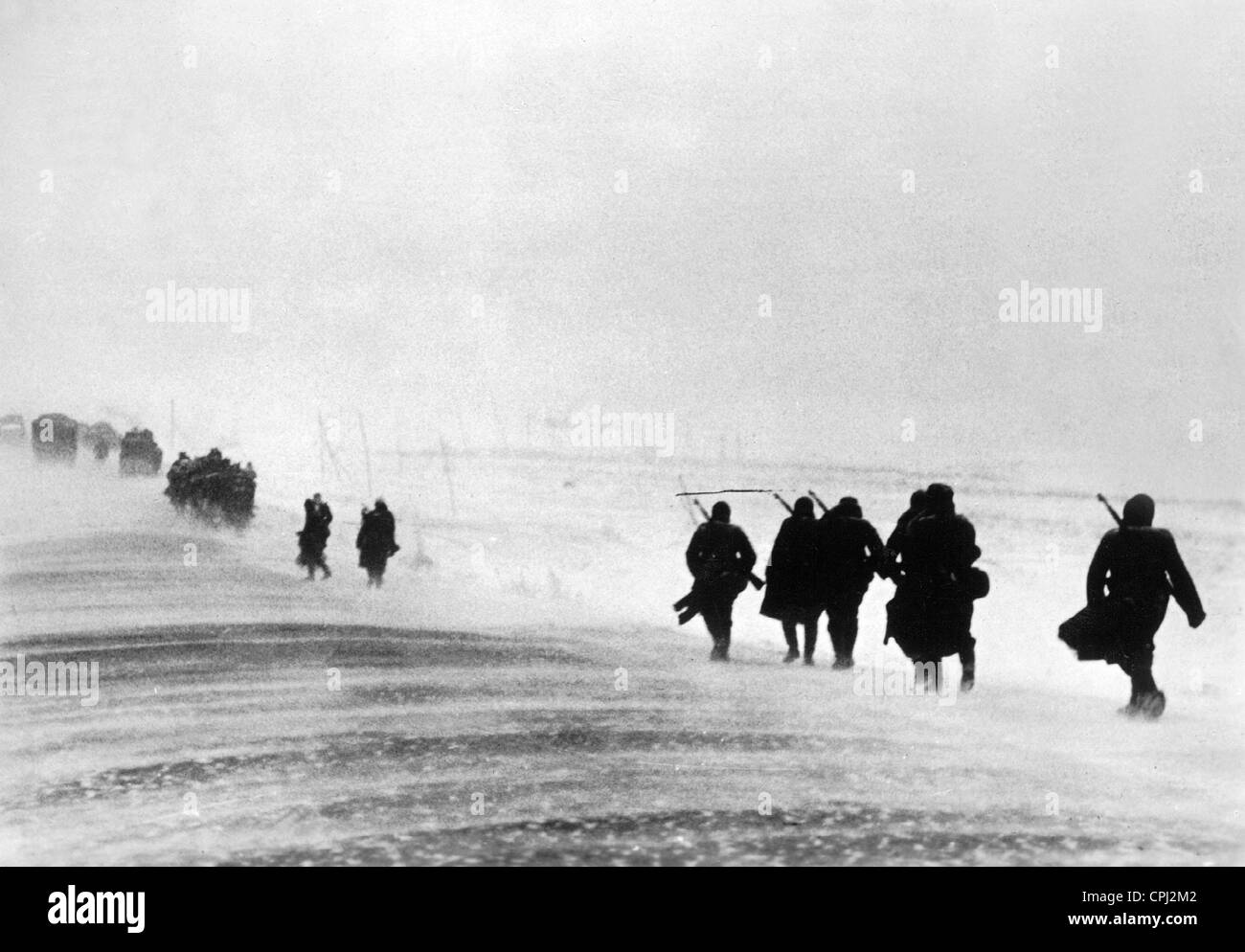 Deutsche Soldaten im Winter an der Ostfront, 1941 Stockfoto