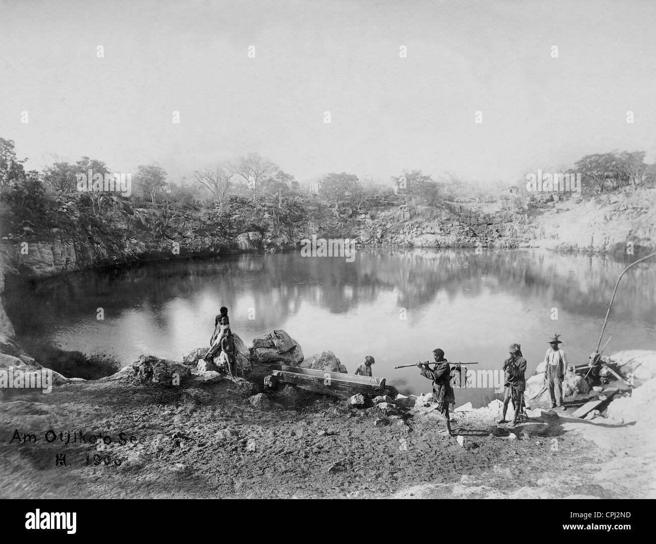 Otjikoto See in Deutsch-Südwestafrika, 1906 Stockfoto