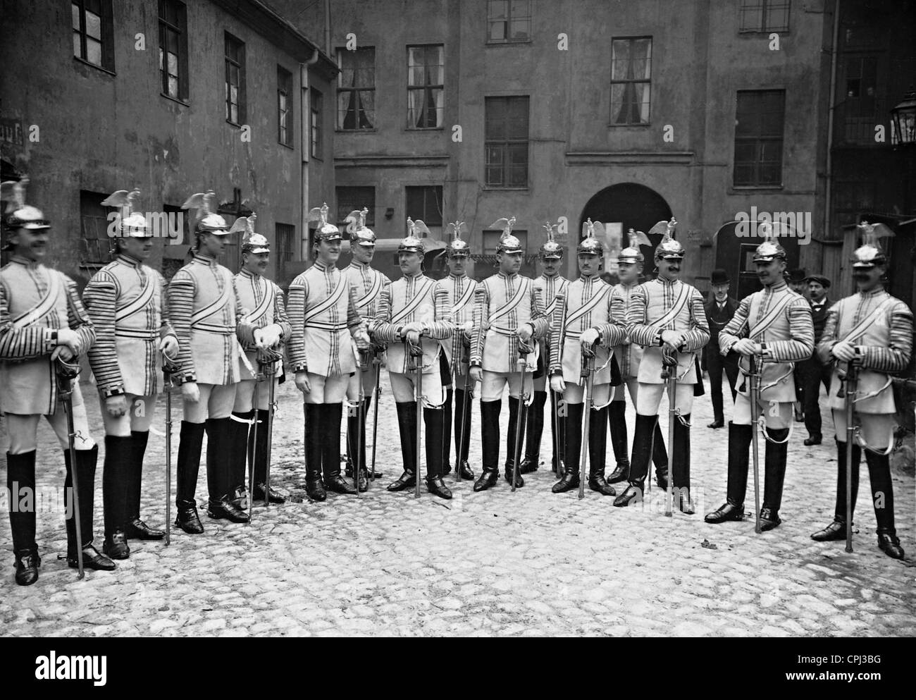 Trompeter der Leibwache des deutschen Kaisers, 1909 Stockfoto