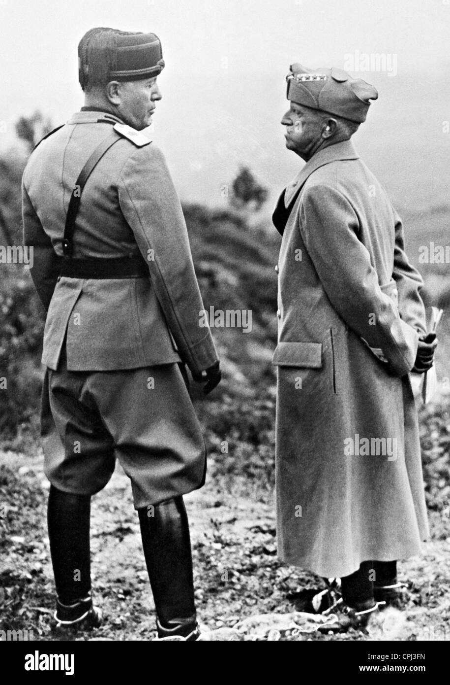 Benito Mussolini und Victor Emanuel III., 1935 Stockfoto