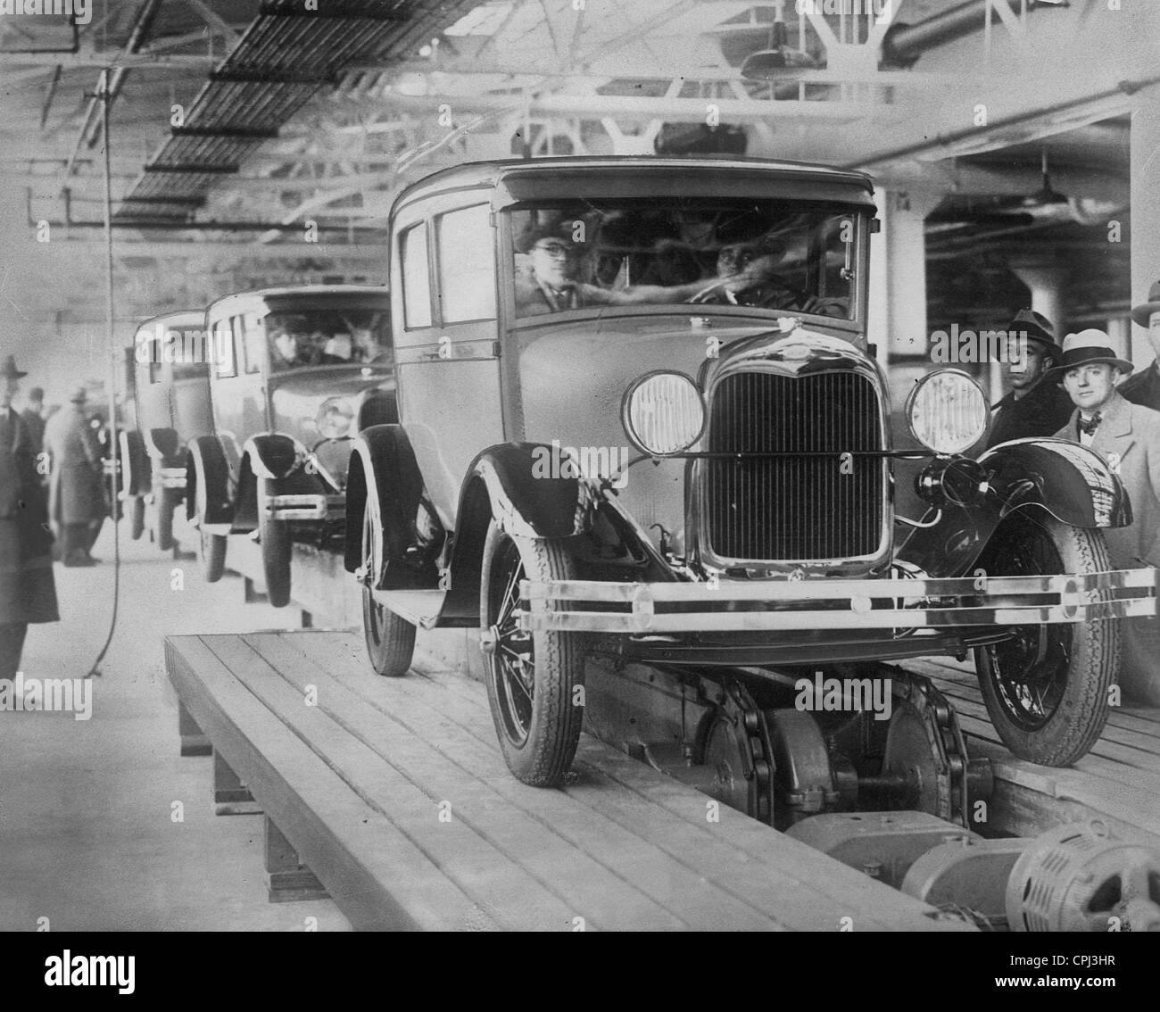 Produktion bei Ford in Detroit 1928 Stockfoto