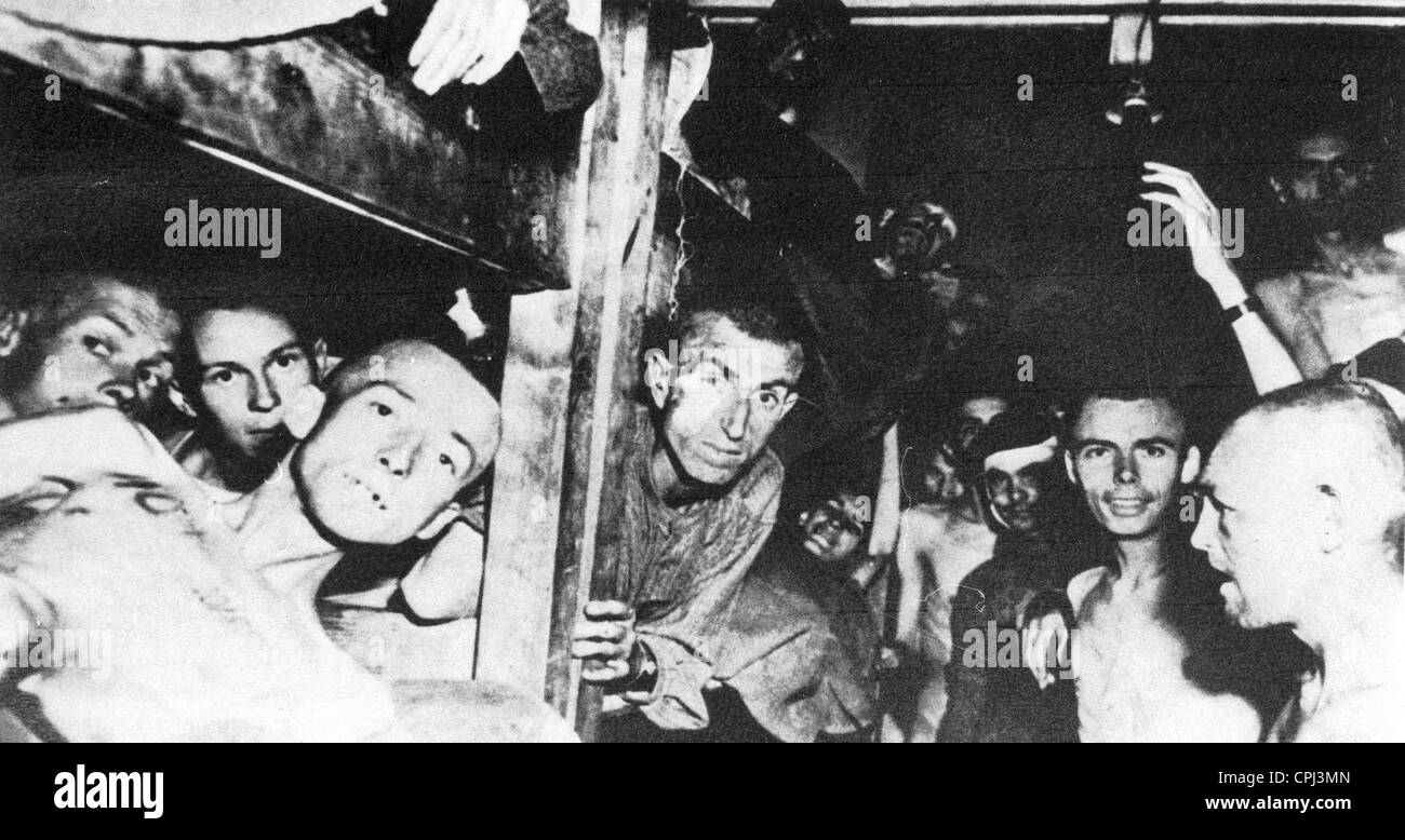 Lager Internierten im KZ Mauthausen, 1938 (s/w Foto) Stockfoto