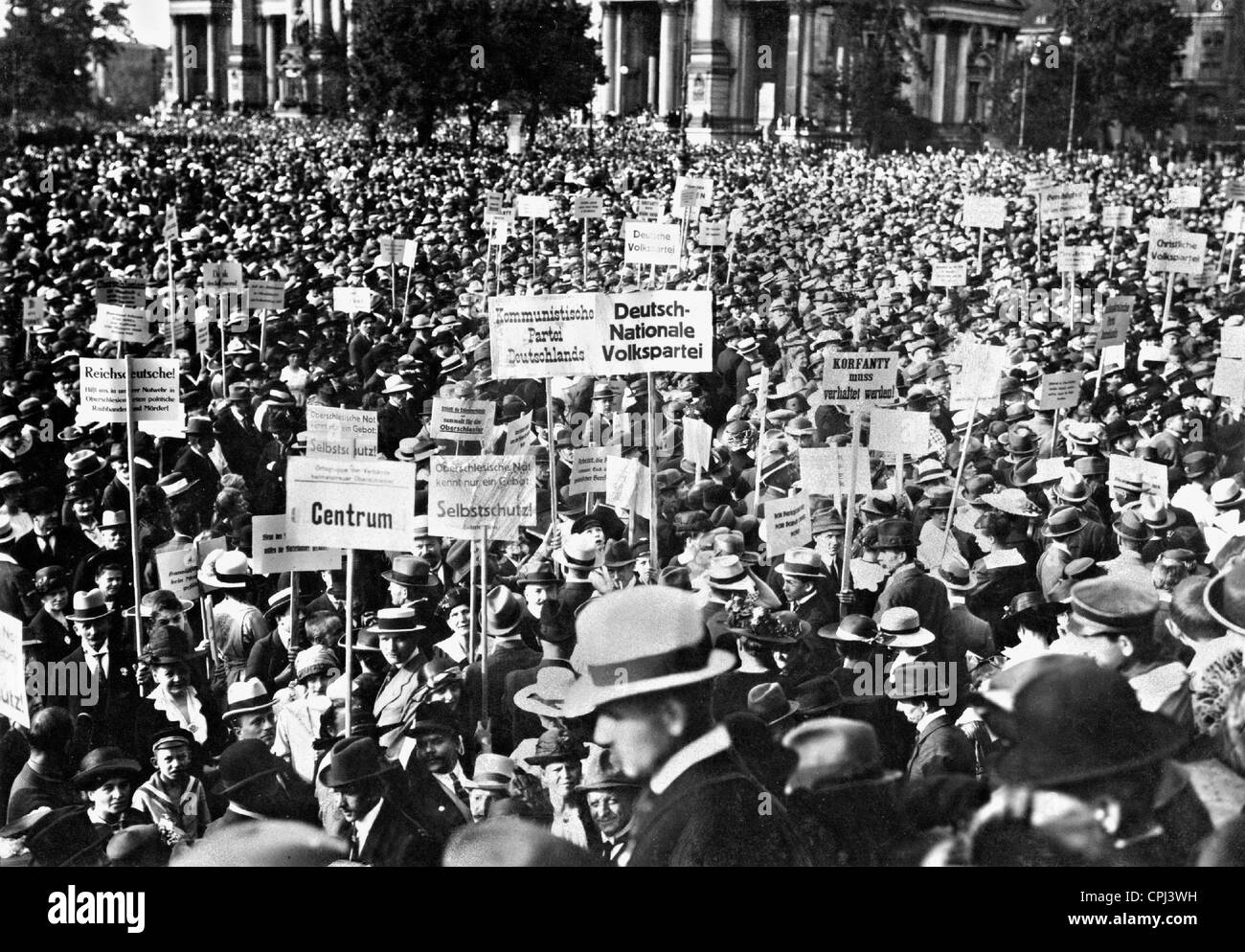 Demonstration für Oberschlesien in Berlin, 1921 Stockfoto