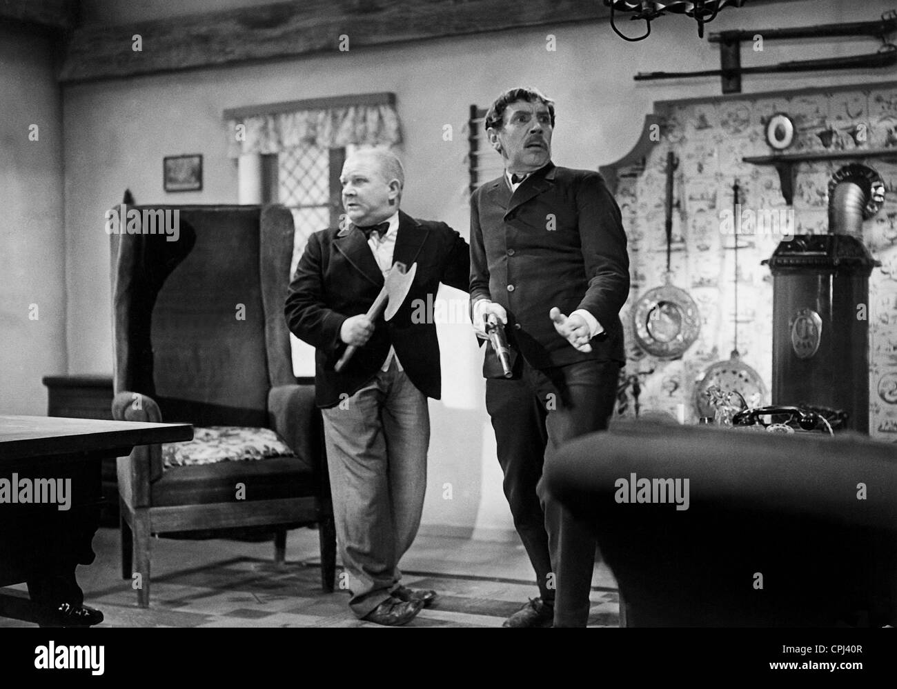 Harald Madsen und Carl Schenstrom in "Mädchen Entführer", 1936 Stockfoto