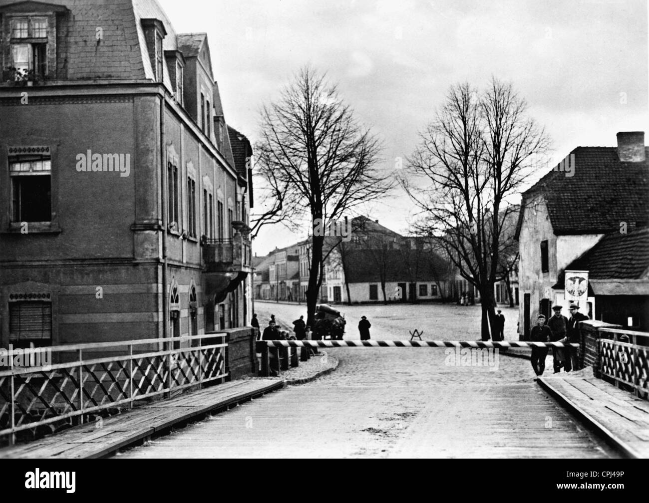 Deutsch-polnischen Grenze in Wielen Stockfoto