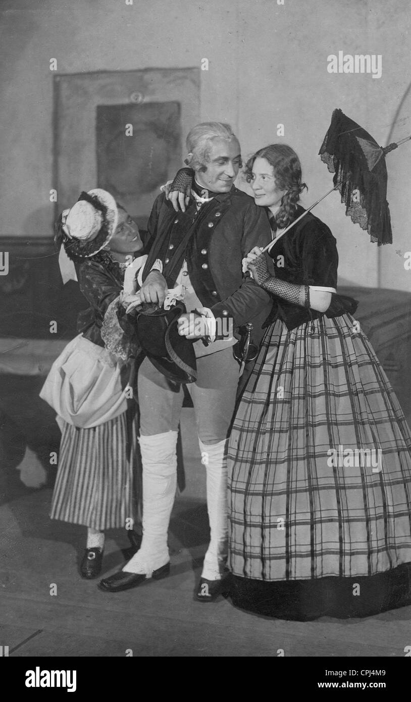 Luci Mannheim, Karl Ebert und Agnes Straub in "Minna von Barnhelm", 1923 Stockfoto