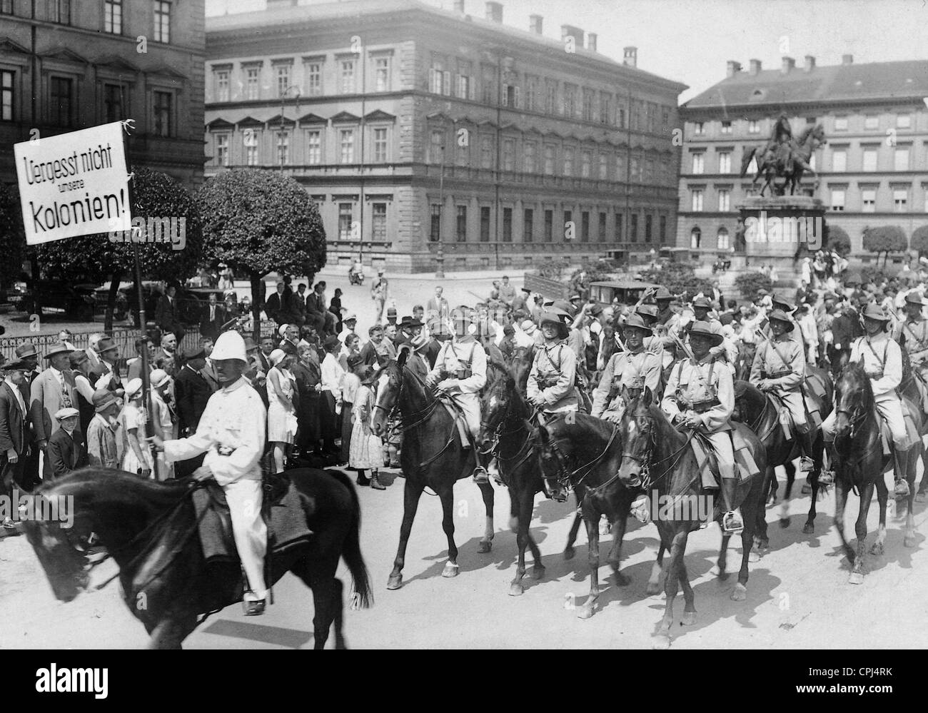 Veteranen-Protest gegen den Verlust der Kolonien, 1929 Stockfoto