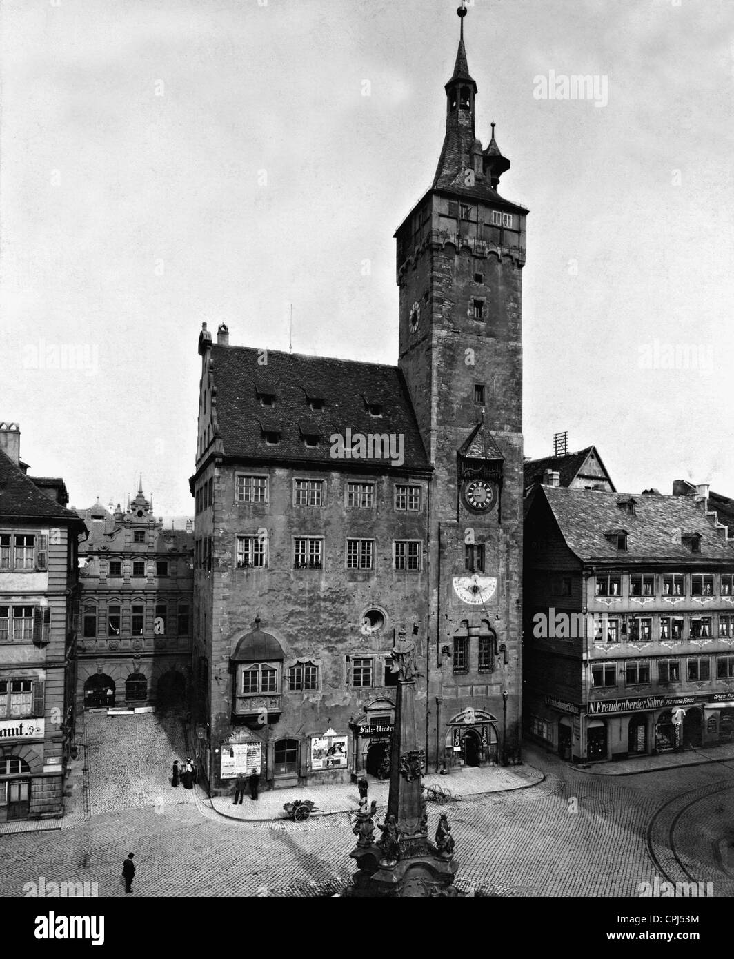 Altes Rathaus in Würzburg, 1911 Stockfoto