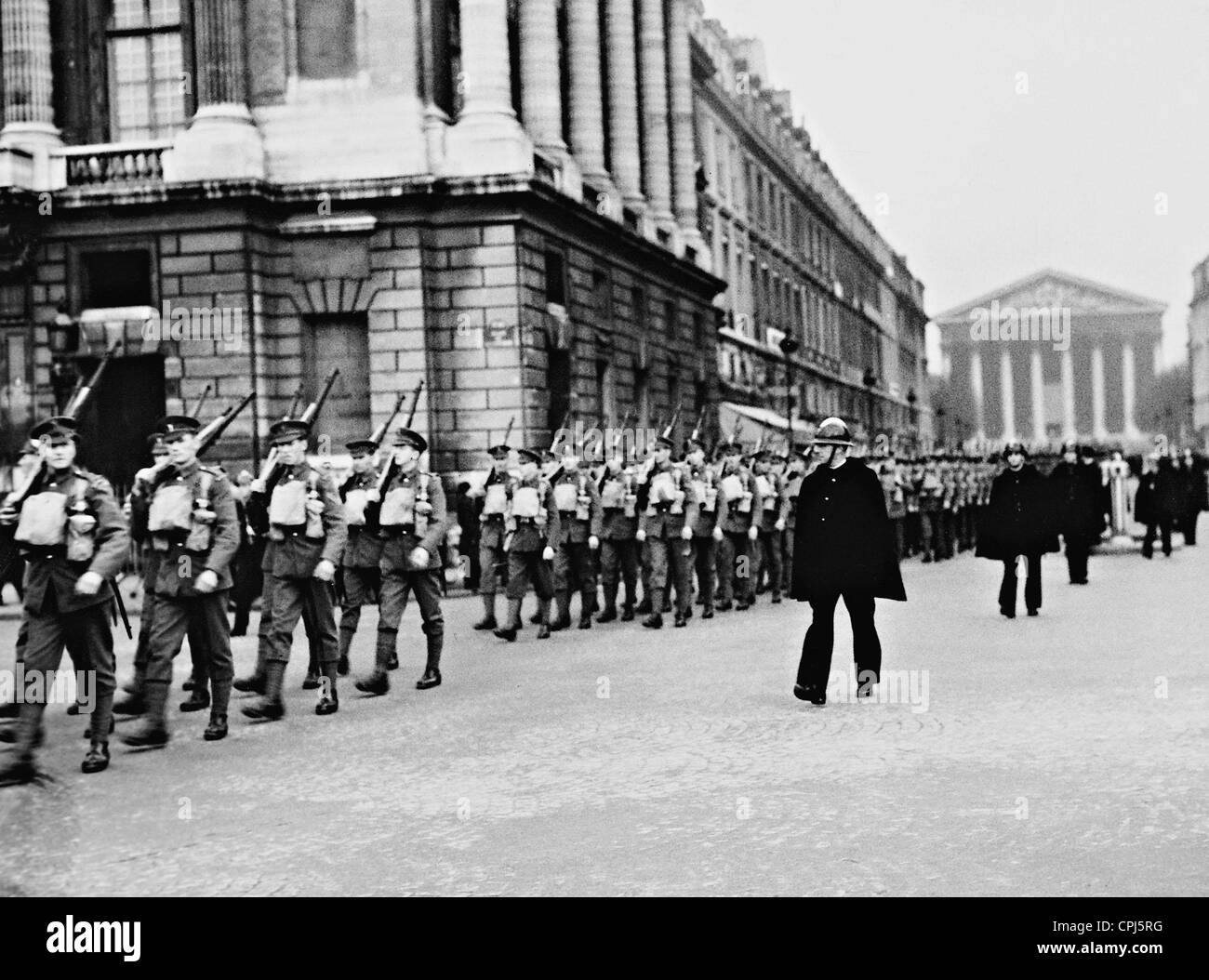 Britische Soldaten auf der Parade in Paris, 1939 Stockfoto