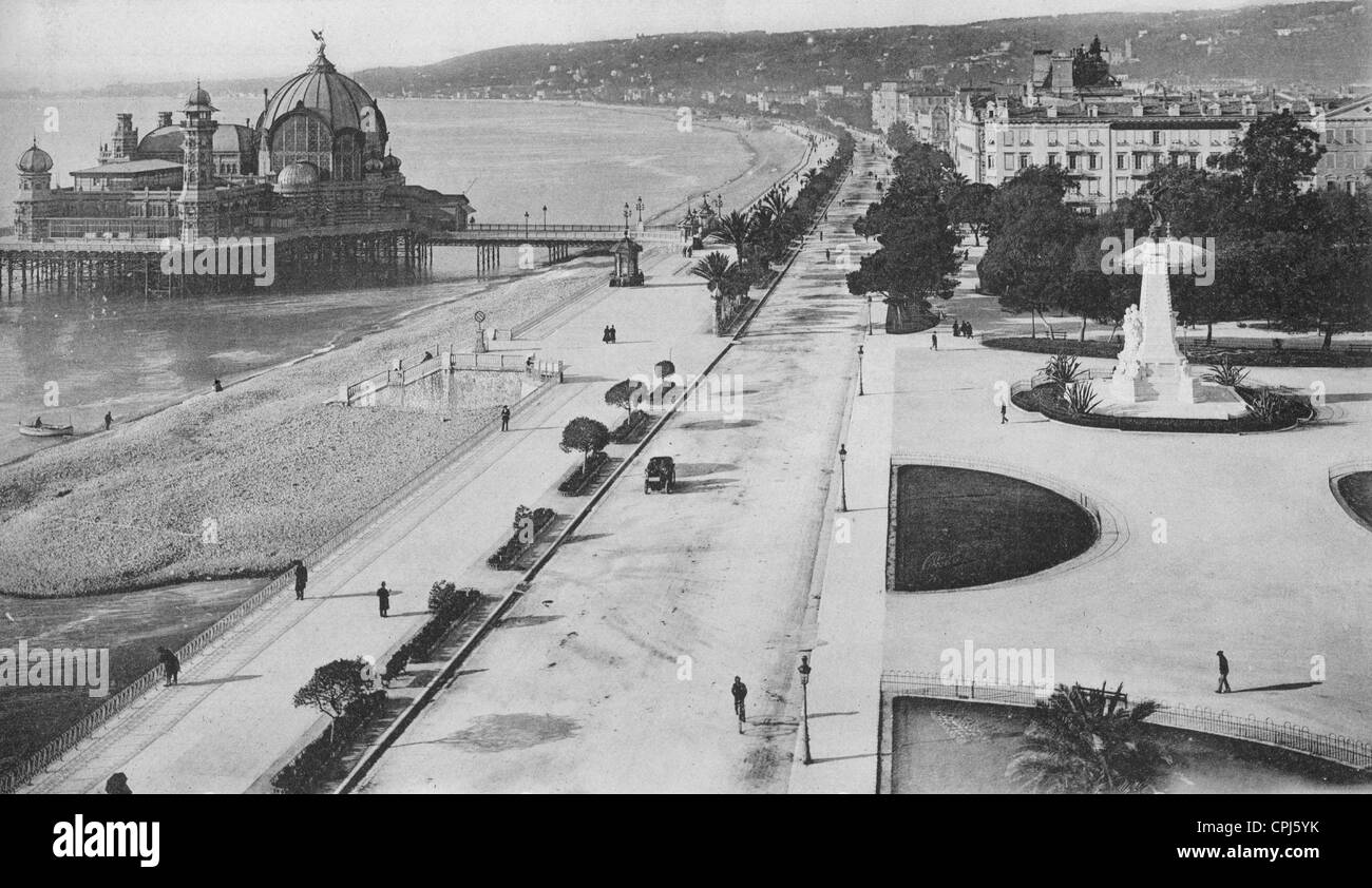 "Promenade des Anglais" in Nizza, 1911 Stockfoto