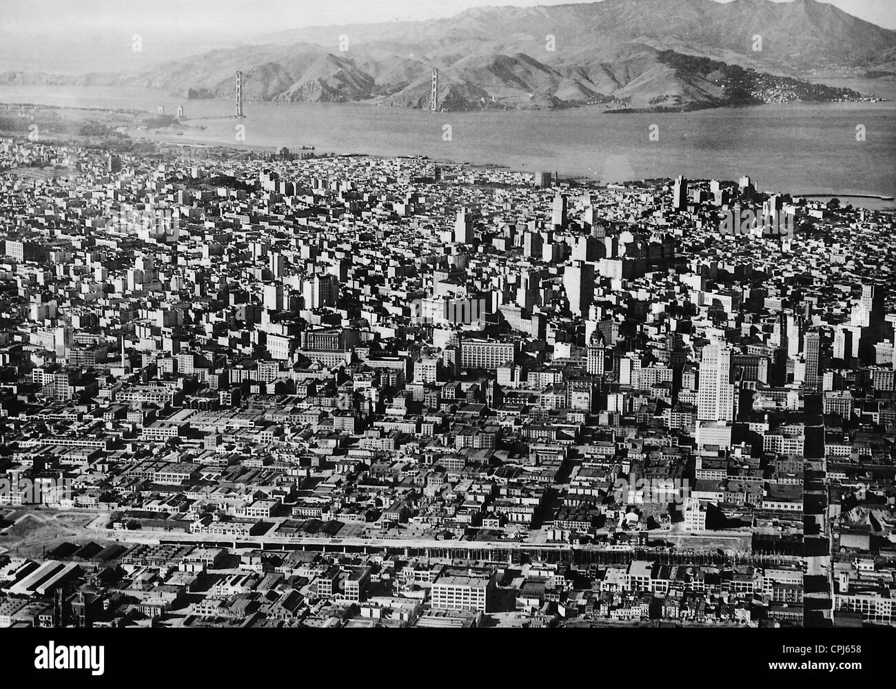 Blick auf die Stadt von San Francisco, 1935 Stockfoto