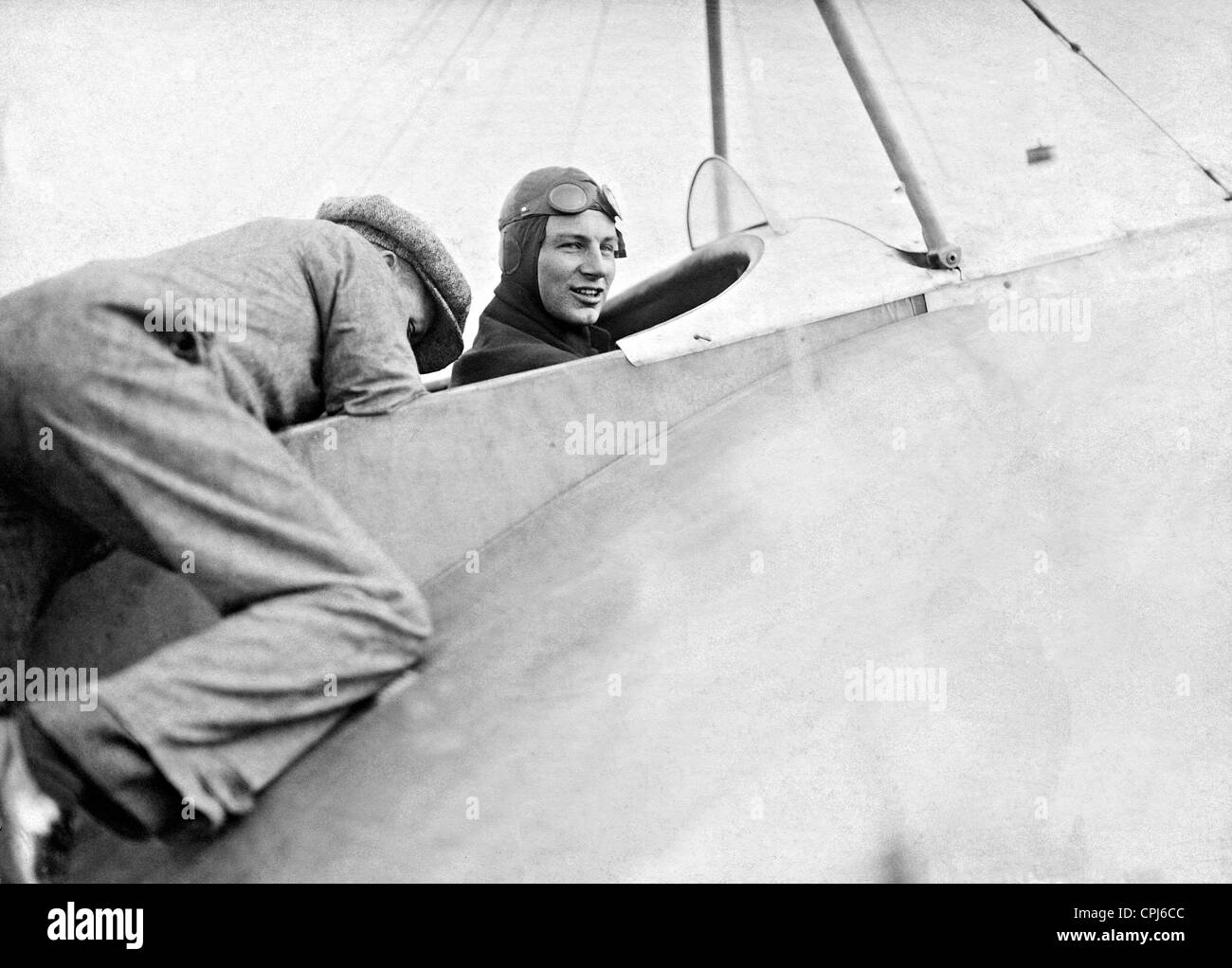 Anthony Fokker bei einer Flugschau in Berlin-Johannisthal, 1914 Stockfoto