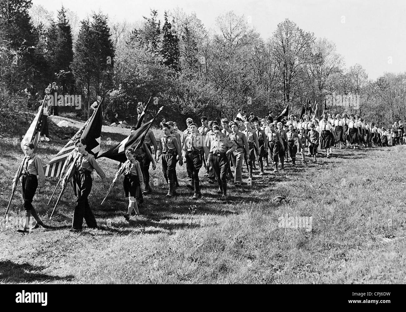 Marschieren Jugend des German-American Bund in Nordland, 1931 Stockfoto