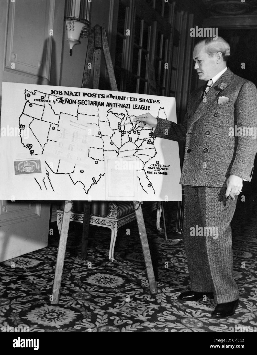 Samuel Dickenstein in der Sitzung der Anti-Nazi-League in New York, 1940 Stockfoto