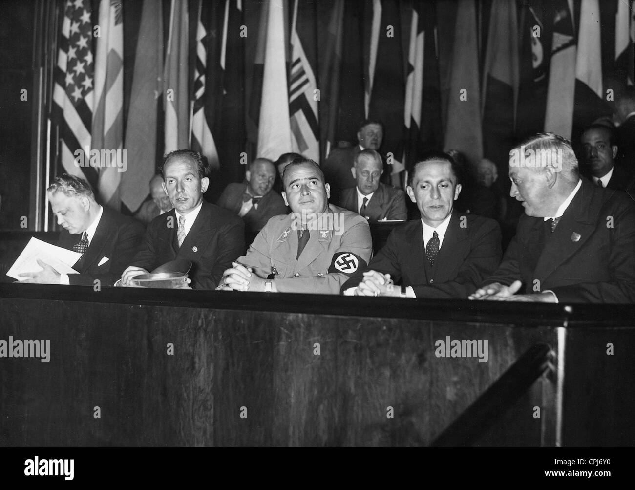 Roland Freisler, Hans Frank, Joseph Goebbels und Franz Guertner, 1935 Stockfoto