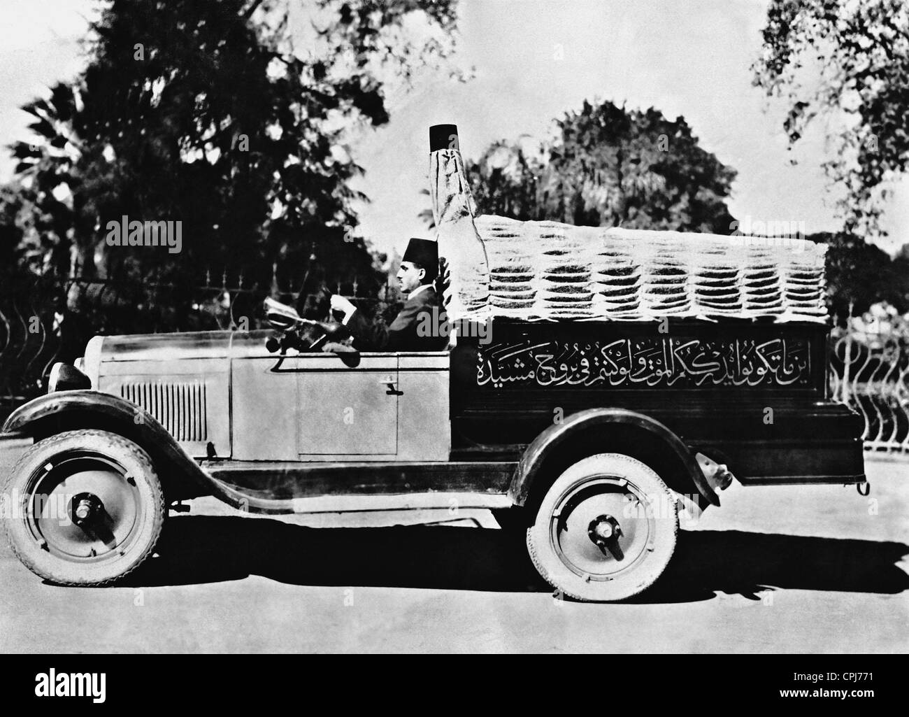 Ein Leichenwagen in Kairo, 1929 Stockfoto