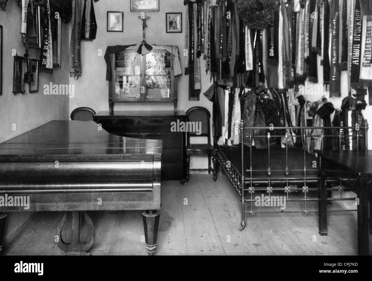 Bruckner-Zimmer in St. Florian, 1938 Stockfoto