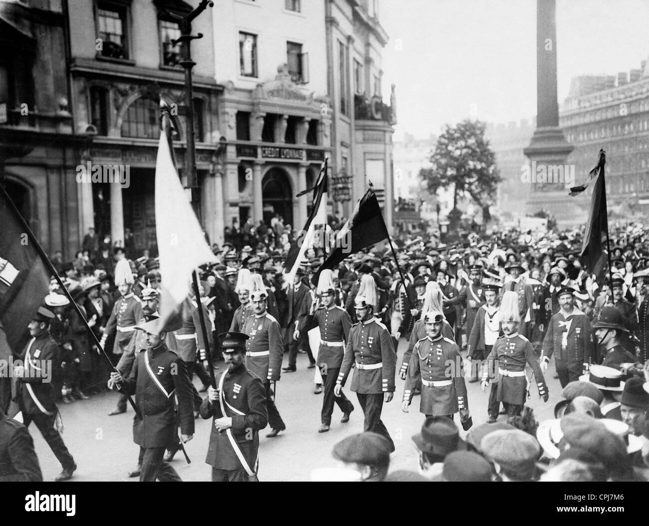 Deutsche Soldaten auf einer Parade der Heilsarmee in London, 1914 Stockfoto