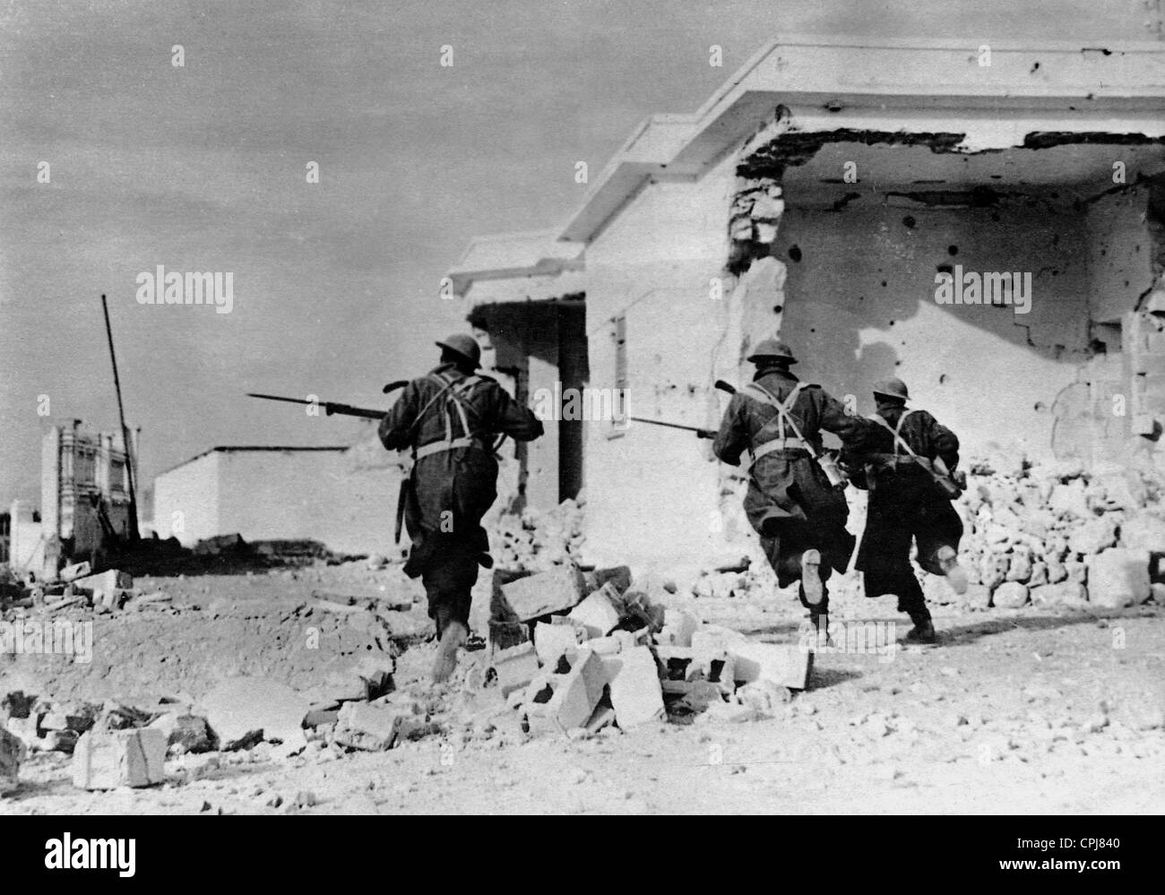 Australische Soldaten in der Schlacht von Bardia, 1941 Stockfoto