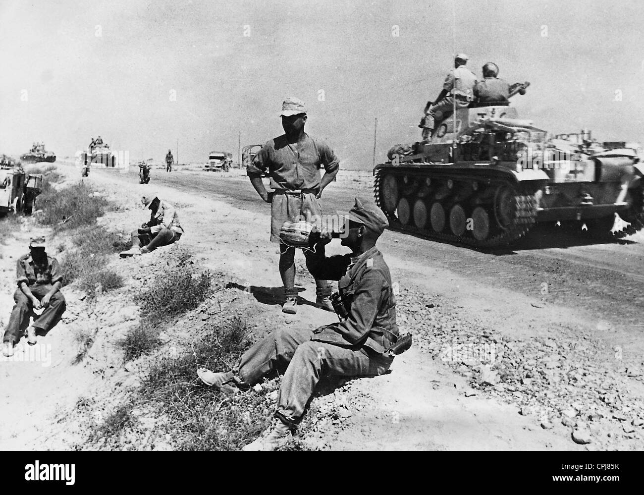 Deutsche Afrika-Korps in der Schlacht von Acroma, 1942 Stockfoto