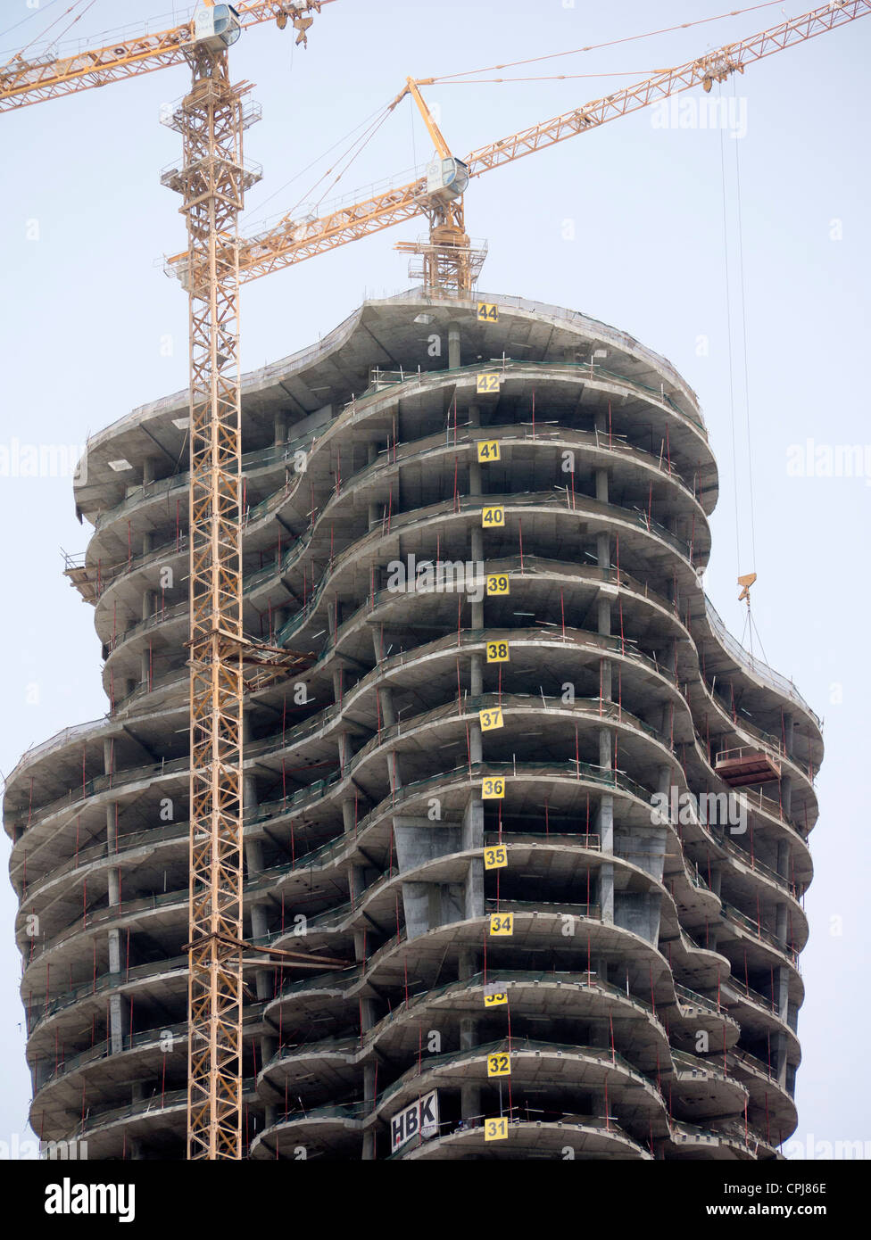 Neuen Büroturm im Bau befindliche Geschäft Bezirk von Doha Katar Stockfoto