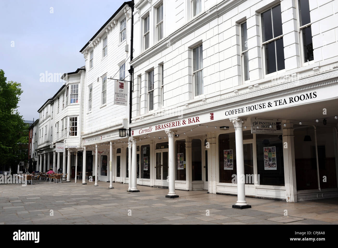 Das Pantiles Shopping Viertel von Royal Tunbridge Wells Kent UK Stockfoto