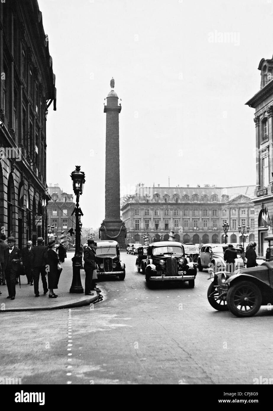 Place Vendôme in Paris, 1938 Stockfoto