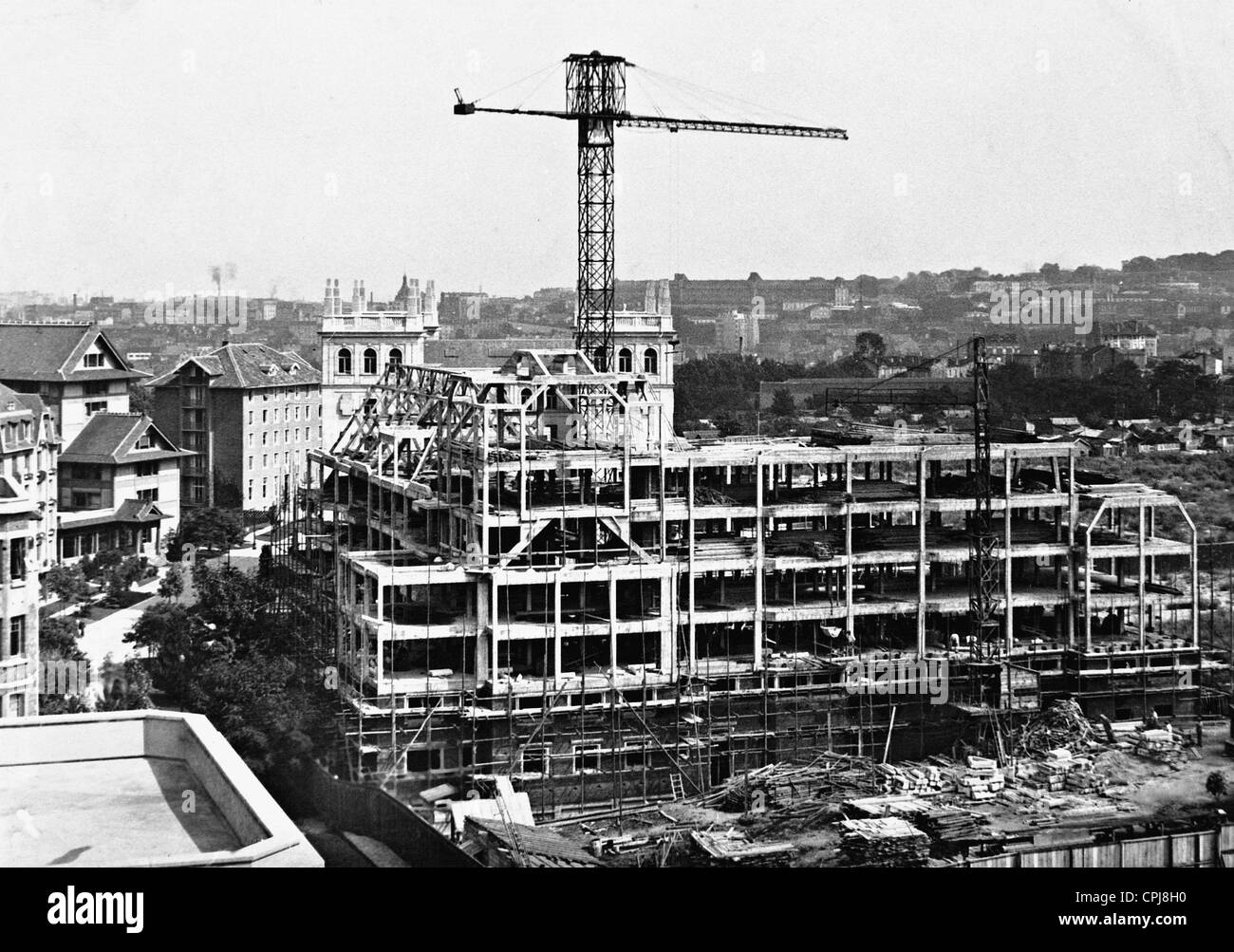 Die Baustelle der Cité Internationale Universitaire, 1934 Stockfoto