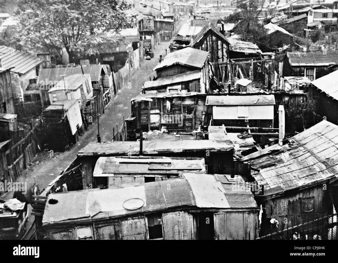 Schlechte Wohnverhältnisse in Paris, 1940 Stockfoto