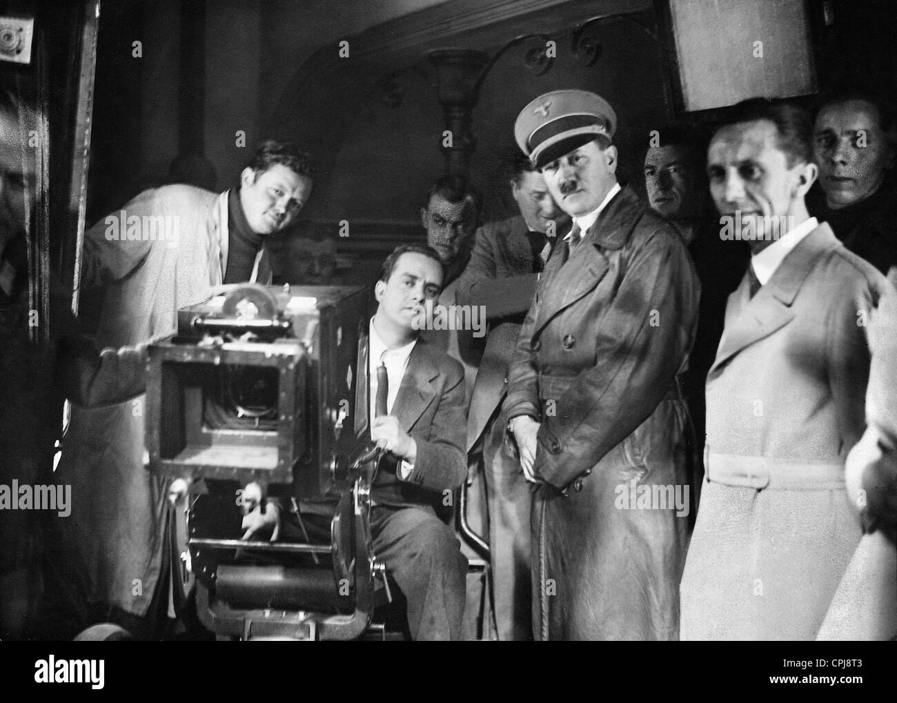 Adolf Hitler und Joseph Goebbels während Dreharbeiten in Babelsberg, 1939 Stockfoto