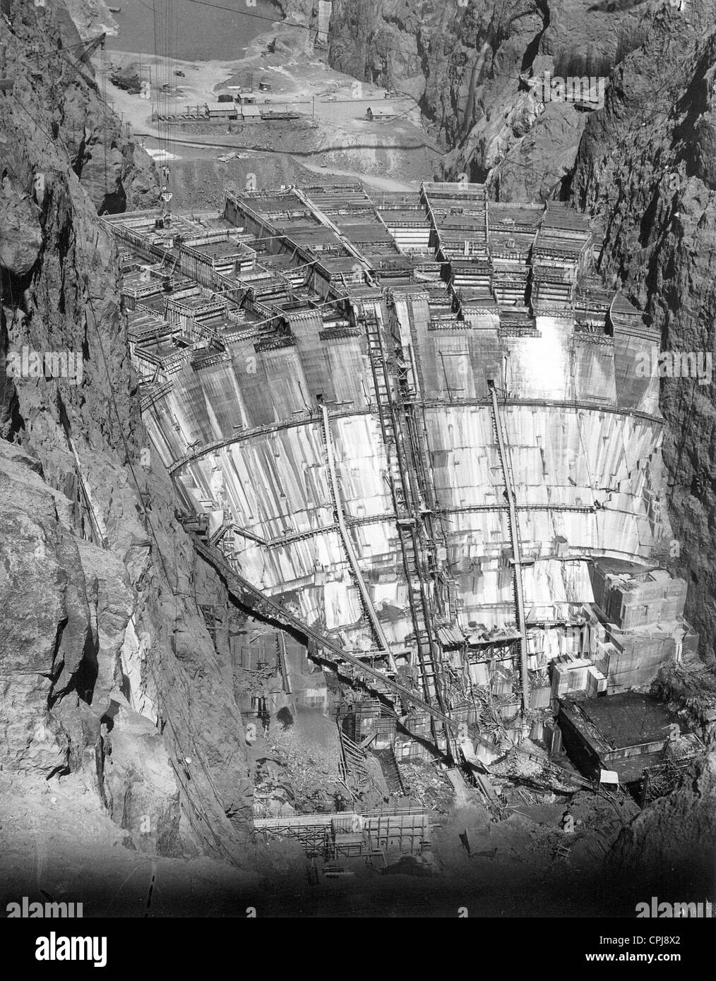 Bau des Hoover Dam, 1934 Stockfoto