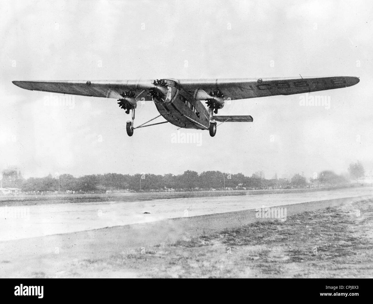 Charles Lindbergh startet vom Flughafen in Los Angeles, 1929 Stockfoto