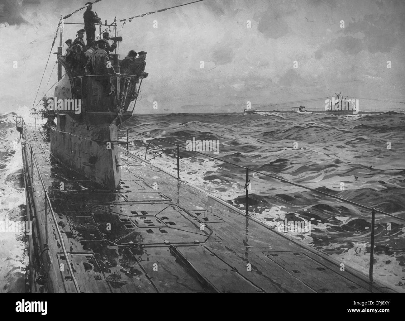 Deutsche u-Boote im Atlantik während des ersten Weltkrieges Stockfoto