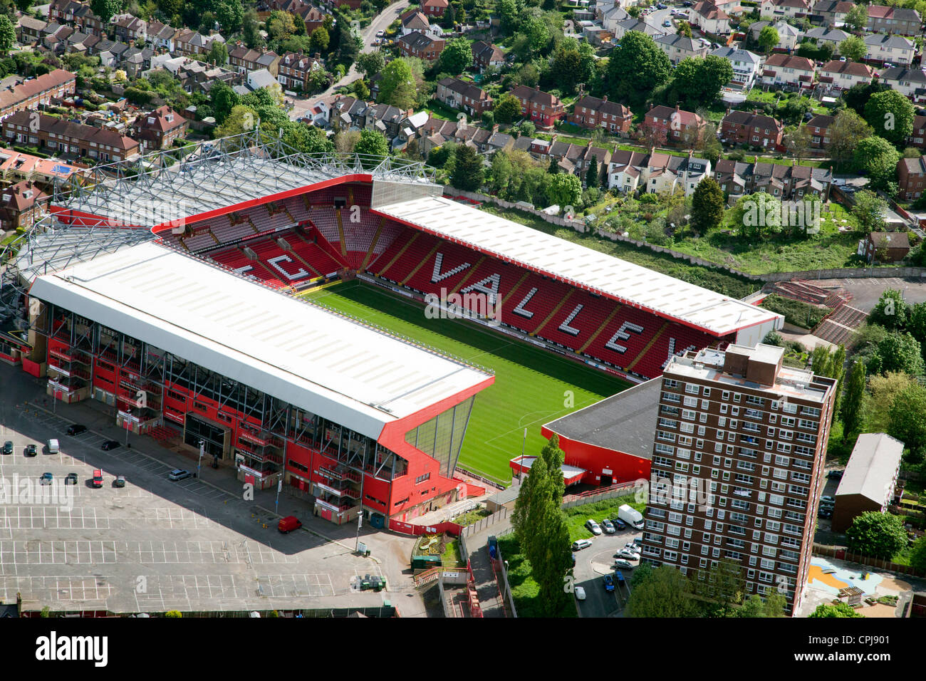 Charlton Fußball Boden aus der Luft Stockfoto
