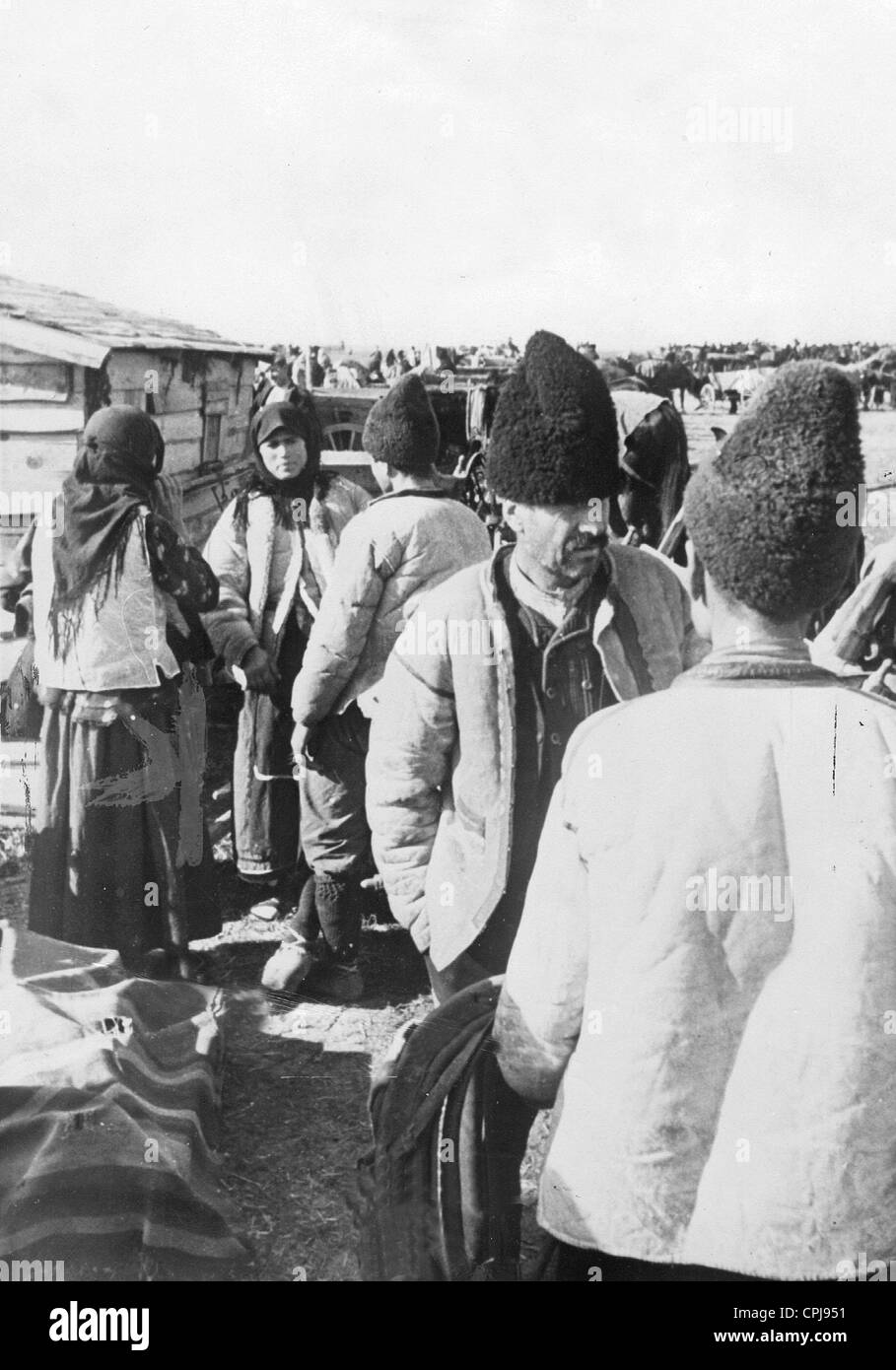 Auswanderung der Bulgaren aus Rumänien, 1940 Stockfoto