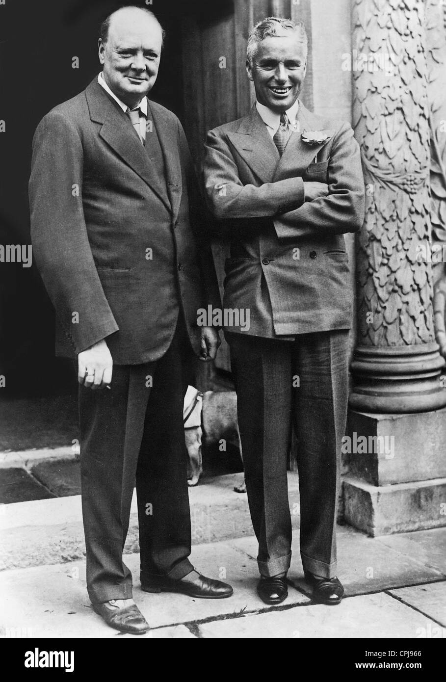 Winston Churchill und Charles Chaplin, 1931 Stockfoto