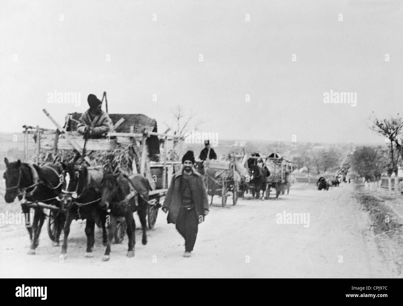 Bulgaren Emigration aus Rumänien, 1940 Stockfoto