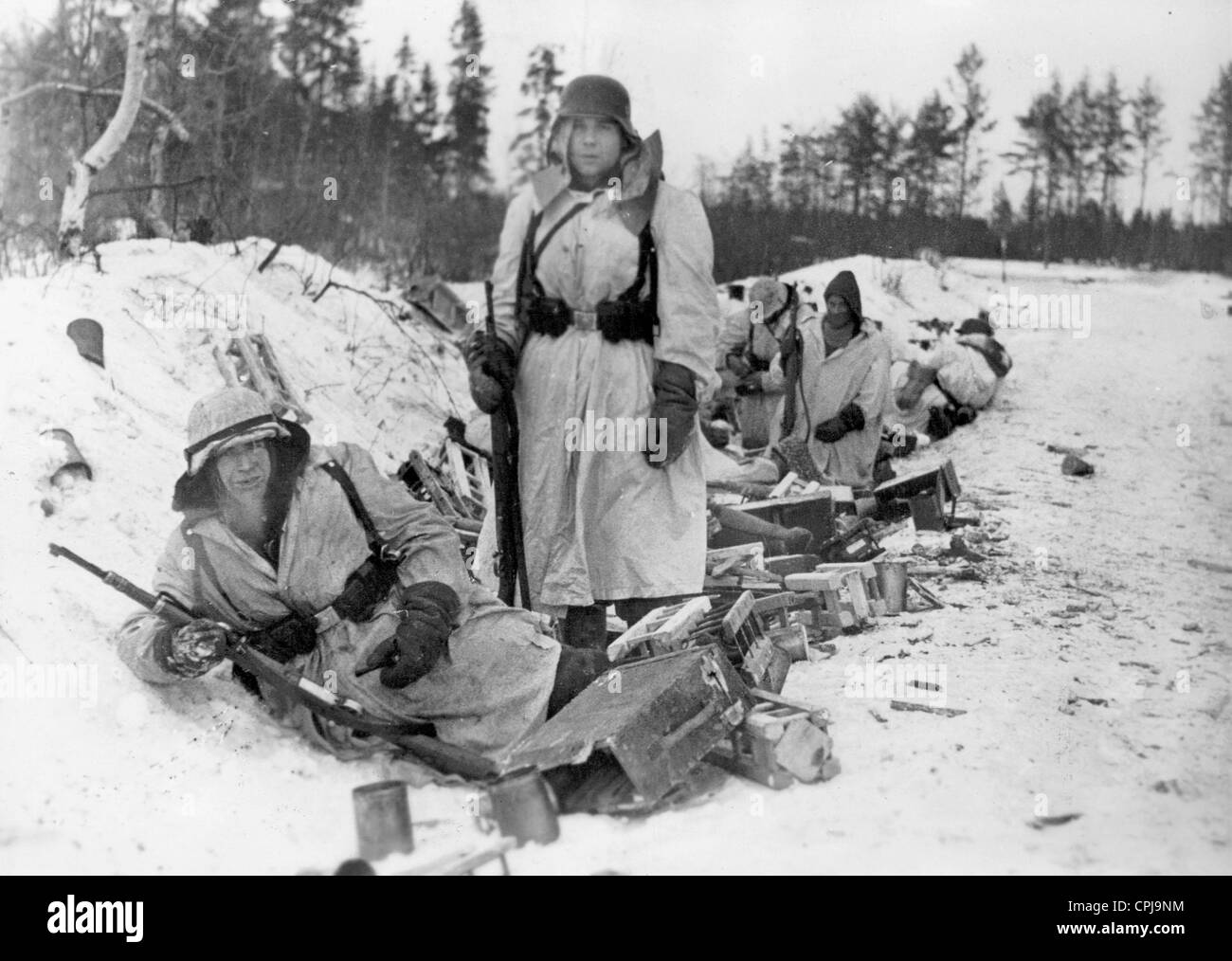 Soldaten der Waffen-SS SS am Ladogasee, 1943 Stockfoto
