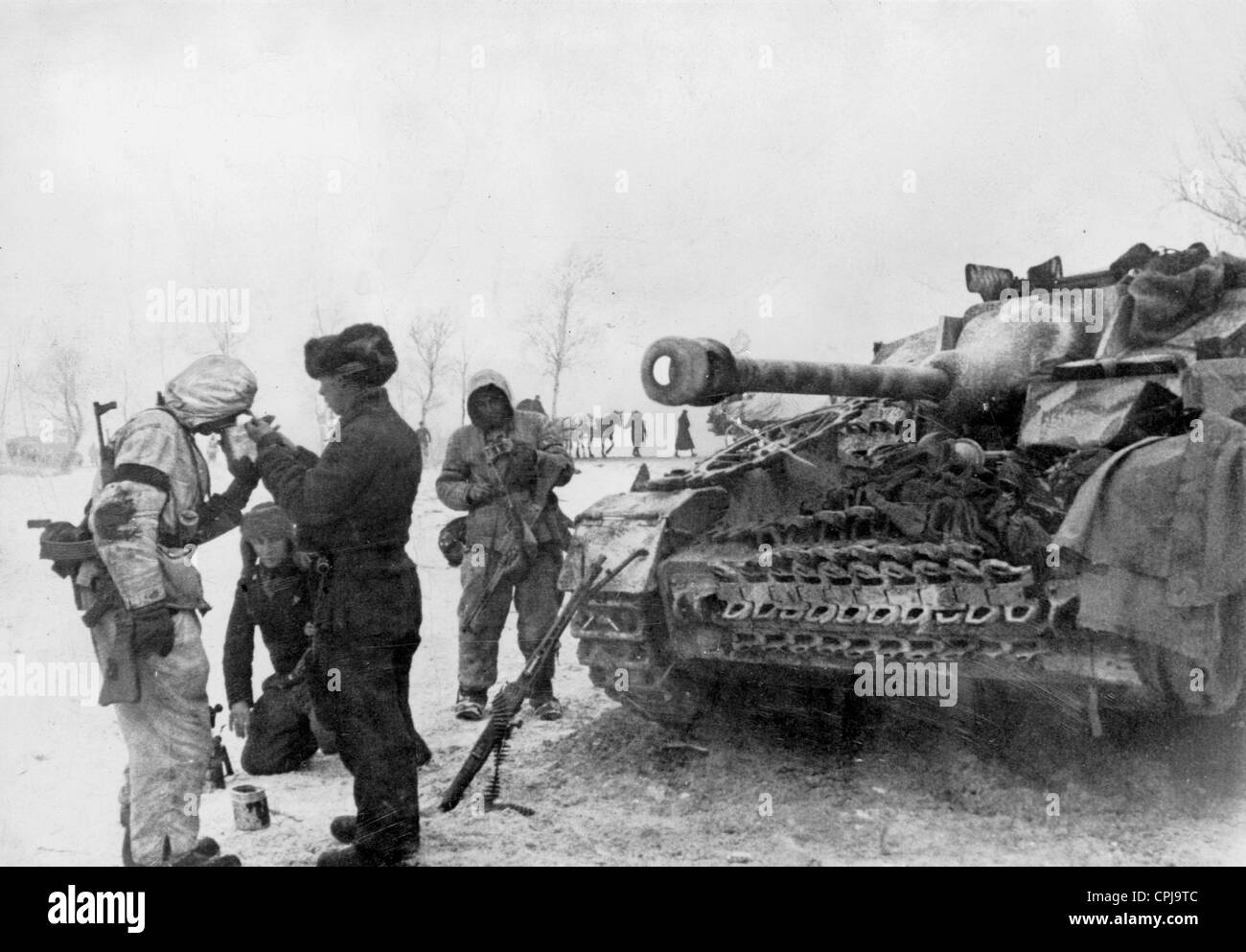 Deutsche Soldaten im Kampf an der Ostfront, 1945 Stockfoto