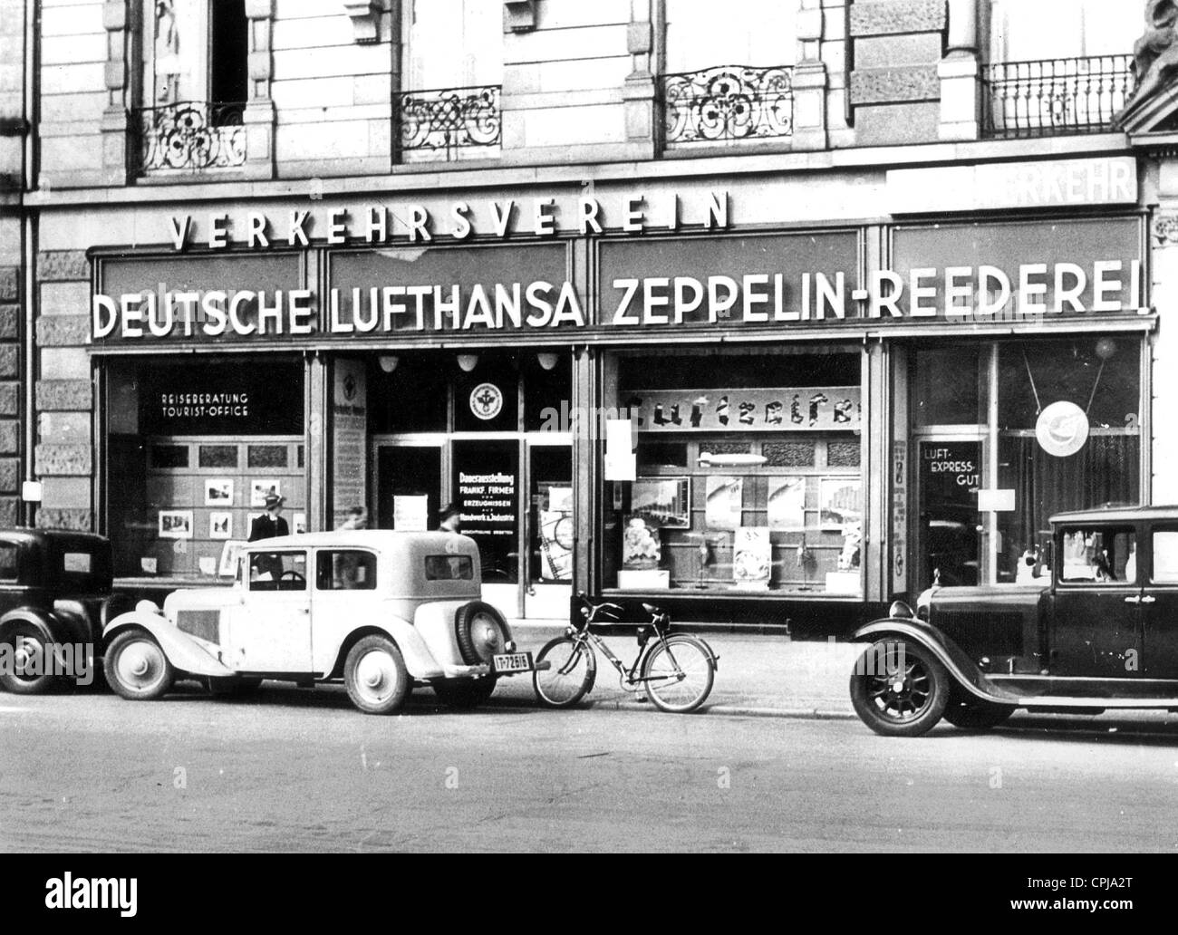 Reisebüro von der "deutschen Zeppelin Reederei", 1936 Stockfoto